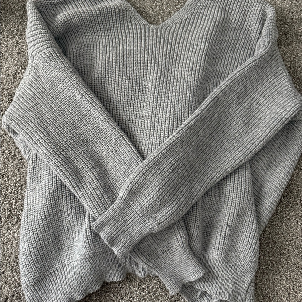 Cozy Gray V-Neck Sweater